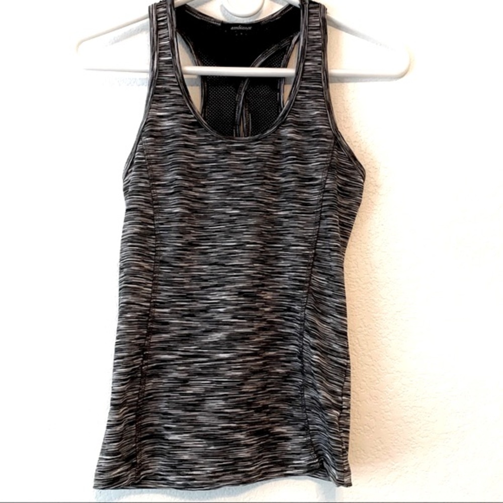 RACERBACK WORKOUT TANK TOP BLACK/WHITE